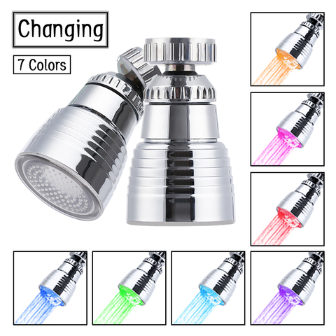 Universal LED Faucet Nozzle 360 Rotary Kitchen Faucet Shower Head Economizer Filter Water Stream Faucet Pull Out Bathroom ► Photo 1/6