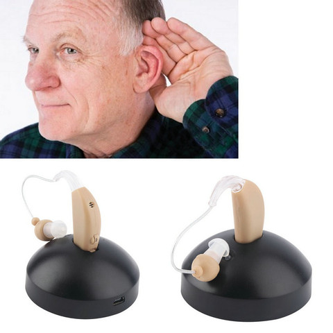 Rechargeable Hearing Aids Amplifiers Sound Voice Amplifier Behind The Ear EU Plug For The Elderly Hearing Loss Deaf Ear Care ► Photo 1/6