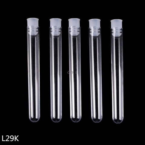 50Pcs/Pack 12x100mm Transparent Laboratory Clear Plastic Test Tubes Vials With Push Caps School Lab Supplies ► Photo 1/6