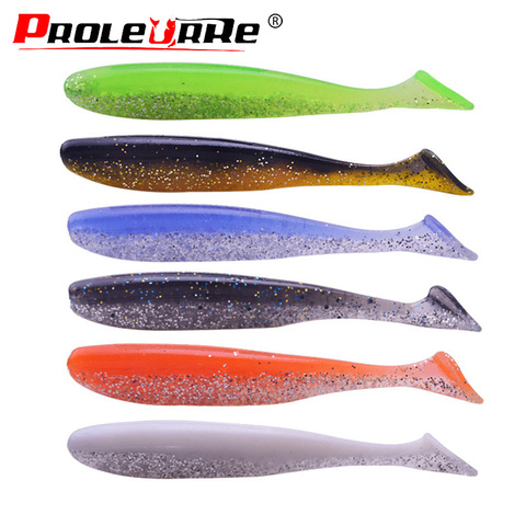 6Pcs Jig Easy Shiner Soft bait 80mm 3.5g Wobblers Fishing Lures shrimp odor Silicone Bait T tail Swimbaits Fishing Tackle ► Photo 1/5