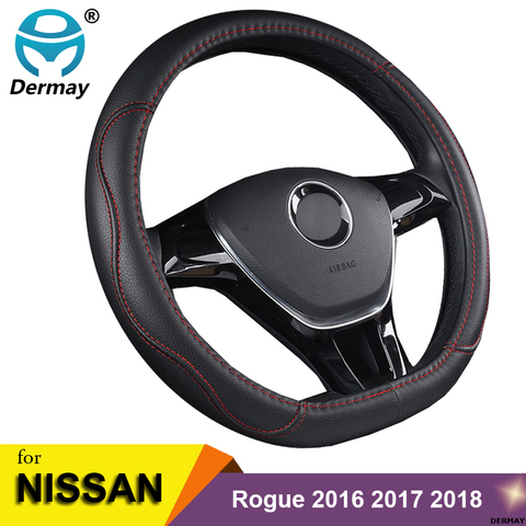 D Shape Steering Wheel Cover PU Leather for Nissan Rogue /Rogue Sport 2016 2017 2022 X-Trail 2017-2022 Car Styling ► Photo 1/6