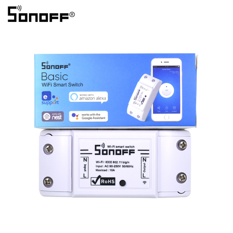 ITEAD SONOFF Wi-fi Basic Wireless Wifi Light Switch Remote Control 10A DIY Timer Relay Module For Smart Home Automation Domotica ► Photo 1/6