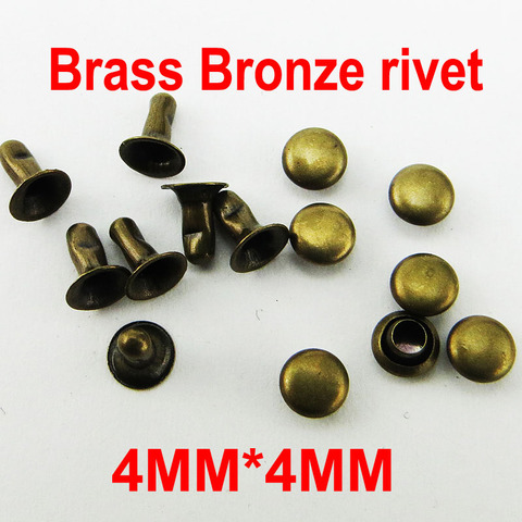 200PCS 4MM Brass Bronze Tone  Buttons Sewing Clothes Accessory Handbag Fits Brand Rivet MR-018G ► Photo 1/4