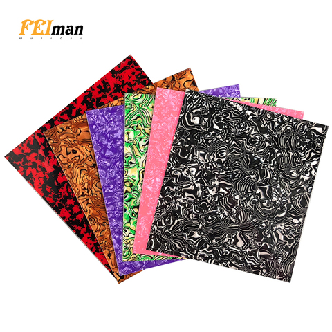 Pleroo Celluloid Material Blank Sheet for Acoustic Guitar Pickguard Self Adhesive 24cmx22cm Quality Scratch Plate Multi color ► Photo 1/6