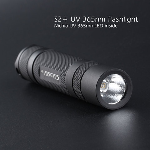 Convoy S2+ black UV 365nm led flashlight ,nichia 365UV in side ,OP reflector,Fluorescent agent detection ► Photo 1/5