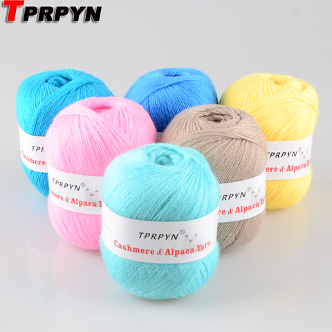 TPRPYN 1pc=50g Thin Yarns Yarn For Hand Knitting Crochet Yarns Knitting Wool 35% cashmere 35% Alpaca 30% Lamb Cashmere ► Photo 1/6