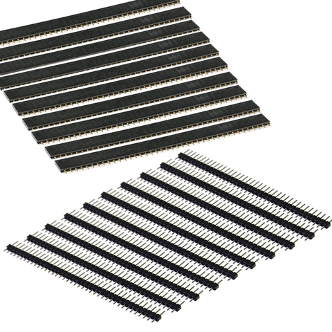 40 Pin 1x40 Single Row Male/ Female 2.54 Breakable Pin Header PCB JST Connector Strip for Arduino Black ► Photo 1/4