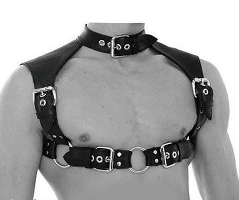 BDSM PU Leather Strap on Harness Belt Sexy Men's Sexy Body Harnesses Restraint Gays Sex Bondage adult games. ► Photo 1/2