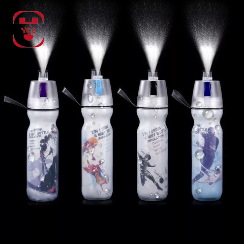 Keep Cool Insulated Bike Sports Water Bottle Spray Mist Squeeze Bottle 500ml Misting Portable Outdoor Double-deck Spray ► Photo 1/6