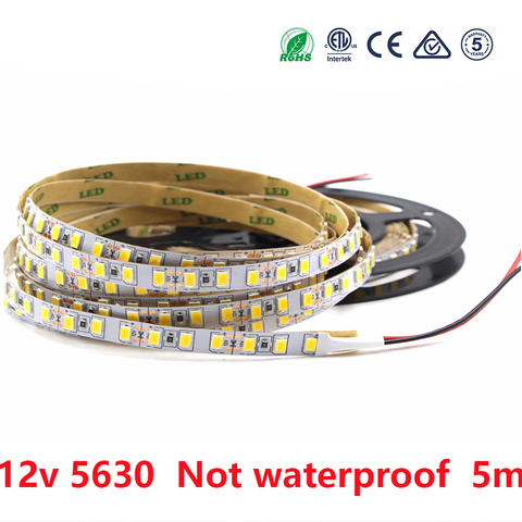 Led strip light 12 V SMD 5630 300LED 5M 12 V Warm White Not Waterproof LED Lights Strip Tape Lamp Diode Ribbon Flexible Decor ► Photo 1/6