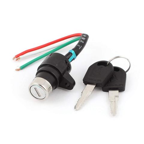 Uxcell 3 Wires Scooter Kart ATV Electric Bikes Ignition Switch Lock with 2 Keys ► Photo 1/2