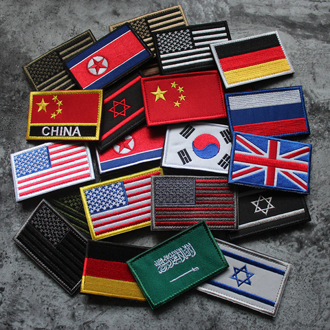 1 PC fabric patch China Germany USA Israel World country Flag Patch Sew on Clothes Armband Backpack Sticker DIY Accessories ► Photo 1/6