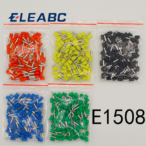 E1508 Tube insulating Insulated terminals 1.5MM2 100PCS/Pack Cable Wire Connector Insulating Crimp Terminal Connector E- ► Photo 1/6