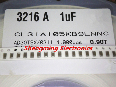 100PCS 1206 105K 50V 1uF SMD Ceramic capacitor ► Photo 1/1