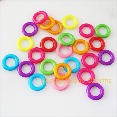 80Pcs Mixed Plastic Acrylic Round Circle Spacer Beads Charms 14mm ► Photo 1/4