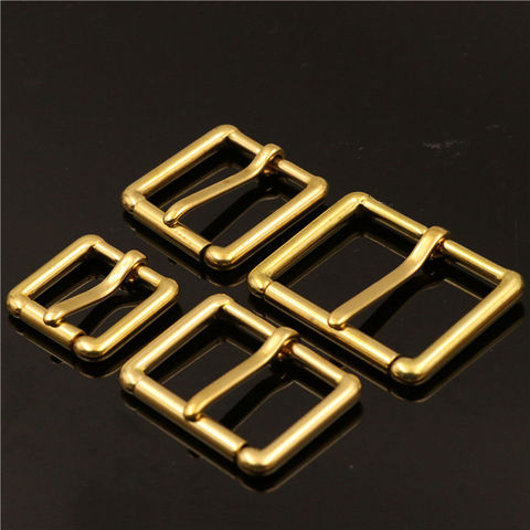 Brass Metal Heel Bar Buckle End Bar Roller Buckle Rectangle Single Pin for Leather Craft Bag Belt Strap 4 sizes available ► Photo 1/5