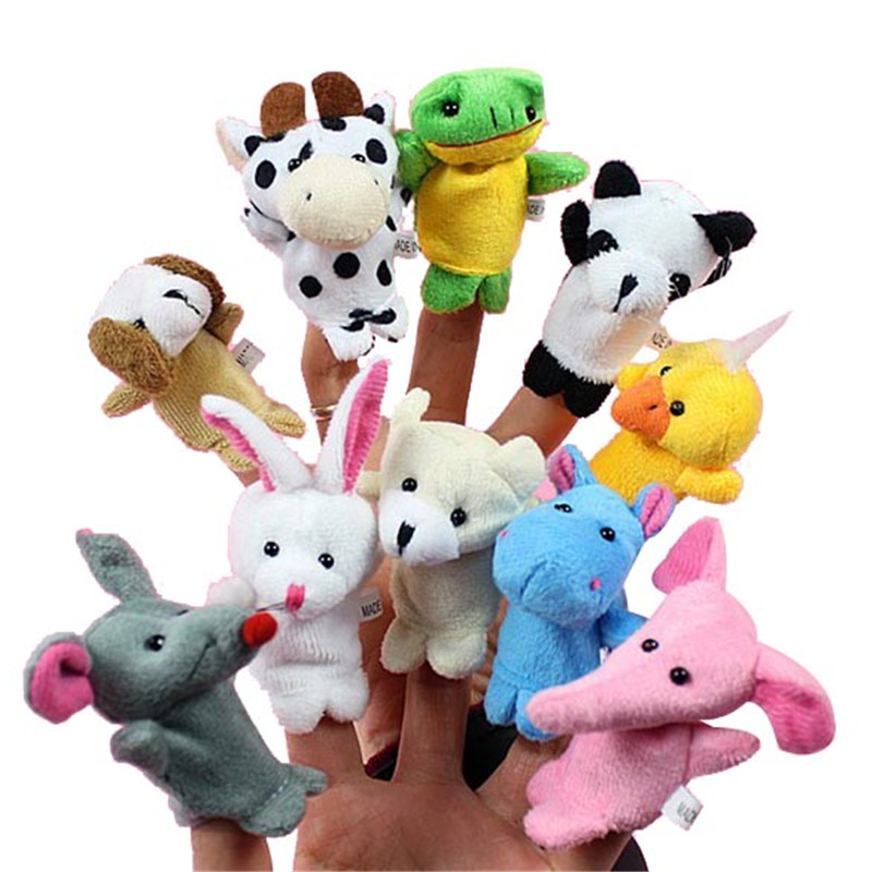Pcs Cartoon Toy Doll Educational Finger Cloth Family Hand Puppets 10 Baby Animal 