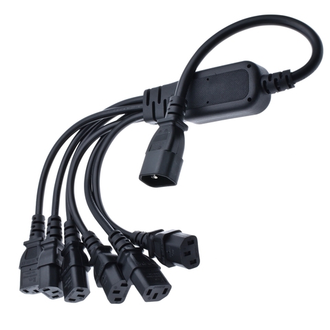 IEC 60320 C14 Plug to 6 Ways C13 Output Y Type Splitter Power Cord,C14 to C13 6ways output,60cm Lenght ► Photo 1/5
