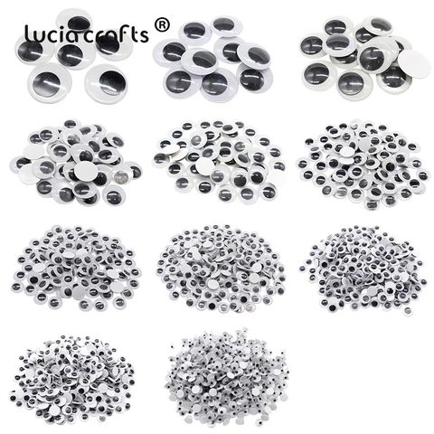 5/7/8/10/12/15/20/25/30/35/40mm plastic wiggly googly eyes for toy accessory (with self-adhesive) K0804 ► Photo 1/6