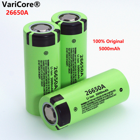 VariCore 26650A Li-ion Battery 3.7V 5000mA Rechargeable batteries Discharger 20A Power battery for flashlight E-tools battery ► Photo 1/5