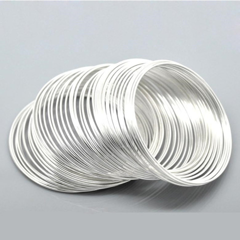 DoreenBeads Steel Wire Memory Beading Bracelets Components Round Silver color Jewelry Findings 5cm-5.5cm Dia, 15 Loops 2022 new ► Photo 1/3