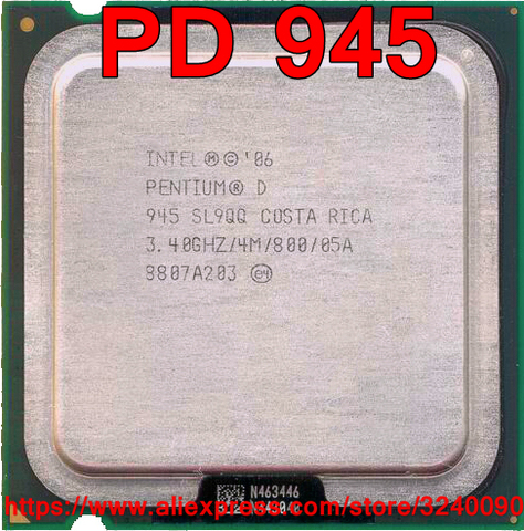 Original Intel CPU Pentium D 945 Processor PD 945 3.40GHz/4M/800MHz Dual-Core PD945 Socket 775 free shipping ► Photo 1/1