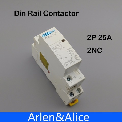 TOCT1 2P 25A 2NC 220V/230V 50/60HZ Din rail Household ac Modular contactor two normal close ► Photo 1/5