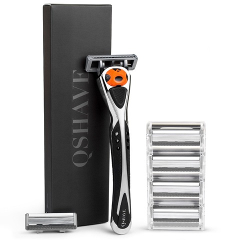 Qshave Black Silver Spider Man Manual Shaving Razor Can Choose Gift Box Can Design Your Name on Handle (1pc Handle, 6pc X6 Blade ► Photo 1/5