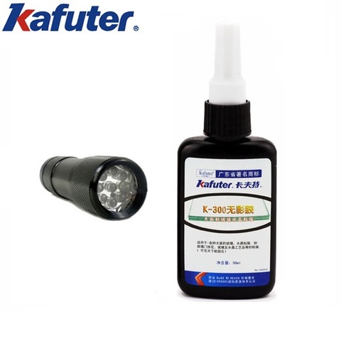 50ml Kafuter UV Glue UV Curing Adhesive K-300 Transparent Crystal and Glass Adhesive with UV Flashlight ► Photo 1/4