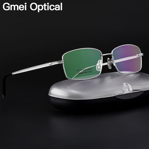 Gmei Optical Ultralight 100% Pure Titanium Full Rim Glasses Frame For Business Men Myopia Reading Prescription Spectacles LR8986 ► Photo 1/6