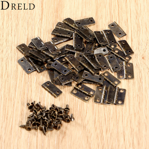 50Pcs 16x13mm Antique Bronze/Gold Cabinet Hinges Furniture Accessories Jewelry Boxes Small Hinge Furniture Fittings For Cabinets ► Photo 1/6