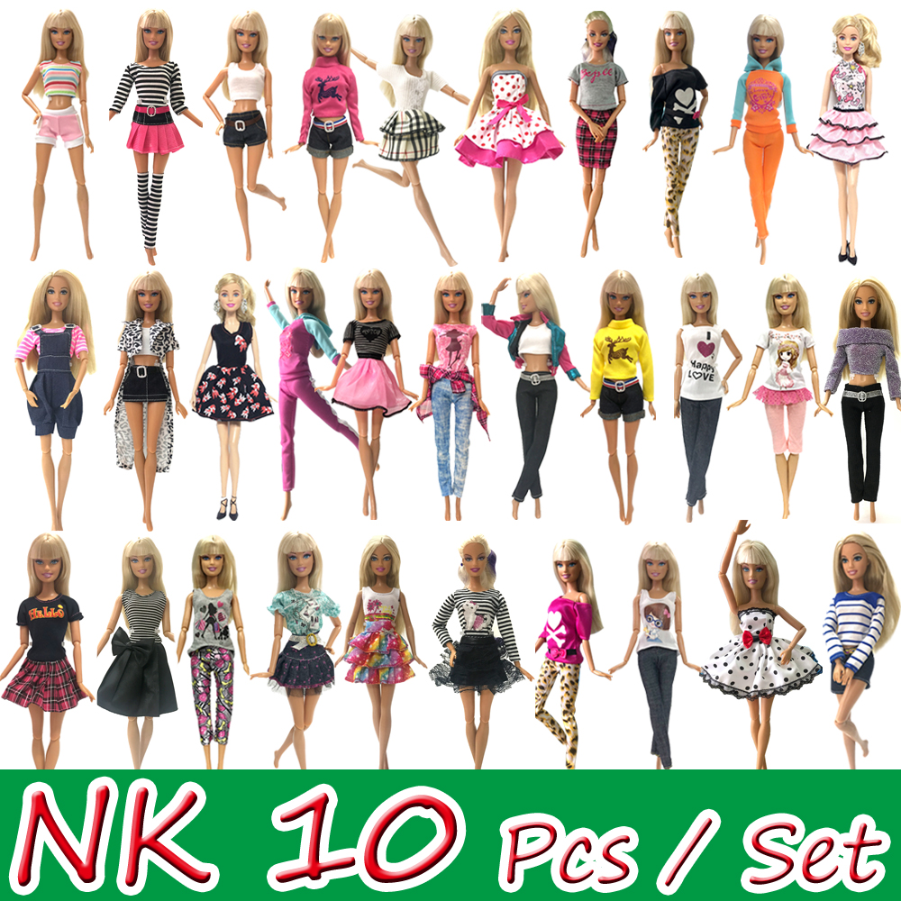 10 Pcs Dresses For Doll Fashion Party Girl Dresses Gown Gift S3I4 Clothes M6G9 