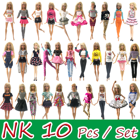 NK 10 Pcs  Princess Doll Dress Noble Party Gown For Barbie Doll Accessories Fashion Design Outfit Best Gift For Girl' Doll JJ ► Photo 1/4