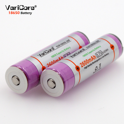 VariCore  Original protected 18650 3.7 V 2600mAh rechargeable battery  batteries ICR18650-26F Industrial use ► Photo 1/3