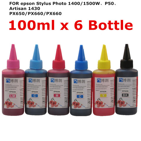Universal High quality Premium Dye Ink 100ml For EPSON Stylus Photo 1400 1500w P50 Artisan 1430 PX650 PX660 PX660 Printer ► Photo 1/6