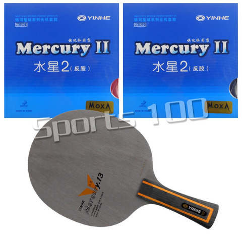 Pro Table Tennis Combo Paddle Racket Galaxy YINHE Mercury.13 Blade with 2x Mercury II Rubbers Long Shakehand FL ► Photo 1/5