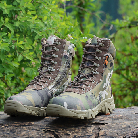 New Men Tactical Boot Army Boots Men's Military Desert Waterproof Work Safety Shoes Climbing Sport Shoes Ankle Men Outdoor Boots ► Photo 1/6