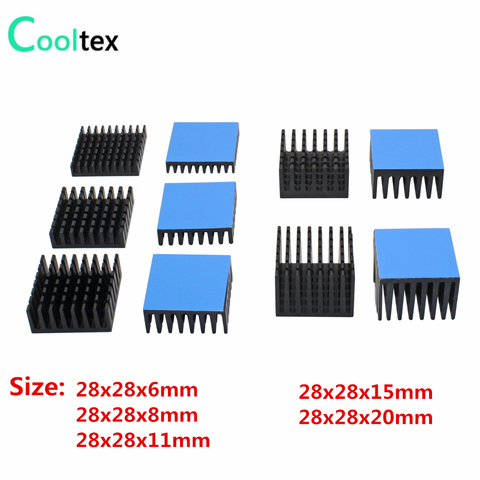 28x28mm Aluminum Heatsink Heat Sink Radiator For Electronic Chip integrated circuit Cooling cooler With Thermal Conductive Tape ► Photo 1/6