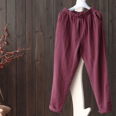 Female Cotton And Linen Pants  Summer And Autumn New Loose Casual Pants Women Long Pants Fashion Harem Pant ► Photo 1/1