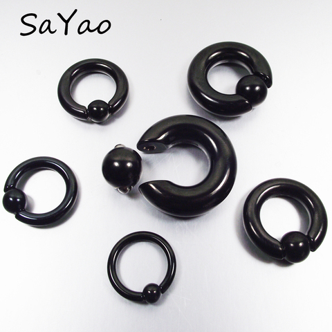 SaYao 1 Piece Big Size Stainless Steel Captive Hoop Rings BCR Eyebrow Tragus Ear Piercing Nose Closure Nipple Bar Body Jewelry ► Photo 1/6