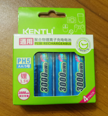 4XKENTLI  3000mWh AA battery 1.5V AA rechargeable  lithium polymer battery batter than Alkaline batteries ► Photo 1/1