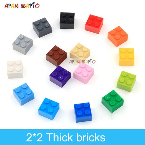 60pcs DIY Building Blocks Thick Figures Bricks 2x2 Dots Educational Creative Size Compatible With lego Plastic Toys for Children ► Photo 1/6