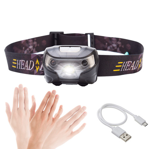 LED Rechargeable Running Headlamp 4000Lm Body Motion Sensor LED Headlamp Camping Flashlight Head Light Torch Lamp With USB ► Photo 1/6