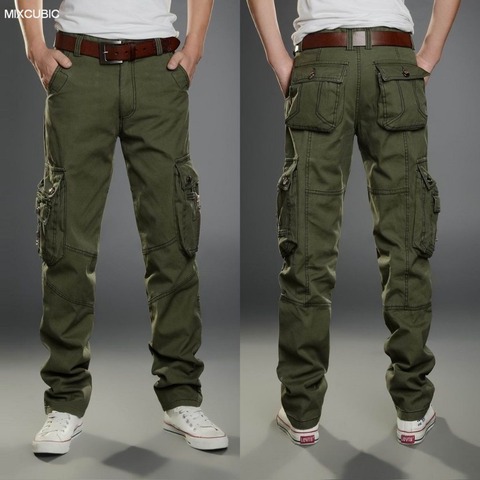 MIXCUBIC washing military uniform pants men Wear resistant cargo pants for men overalls Multi-pocket overalls men size 28-38 ► Photo 1/6