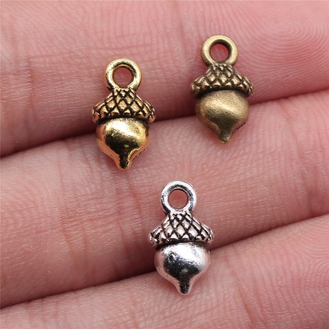 WYSIWYG 20pcs 13x7mm Charm Acorn 3 Colors 3D Acorn Charms 3D Pine Nuts Acorn Pendant Charms For Jewelry Making ► Photo 1/4