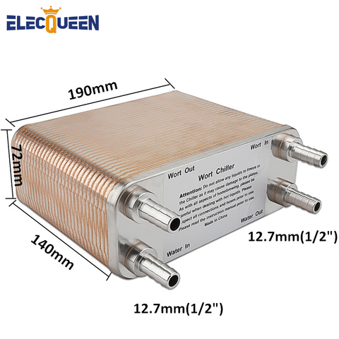 SS 304 heat exchanger 60 Plates Wort Chiller brazed plate Draft beer wort chiller for homebrew Food grade x 1/2