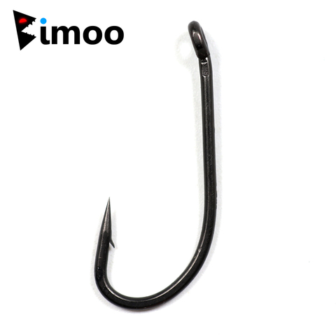 Bimoo 20pcs Feflon Coating Long Shank Carp Fishing Hook Down Eye High Carbon Steel Carp Fishing Hook Rig Hooks ► Photo 1/6