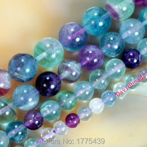 Factory Price Natural Stone Colorful Fluorite Round Loose Beads 16