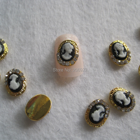 MD-655 10pcs Fancy Cameo Gold Deco Metal Charms Metal Deco Charms Nail Art ► Photo 1/2