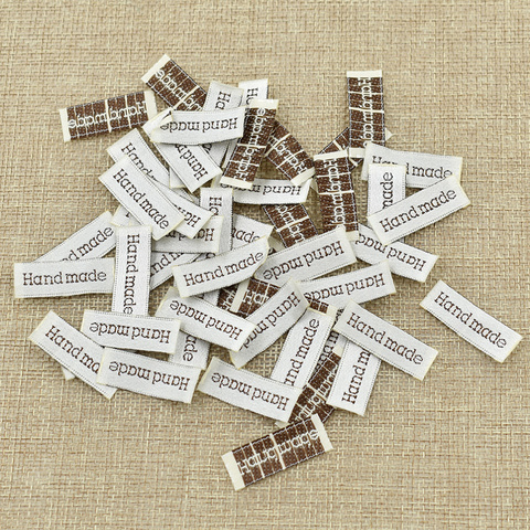 50pcs Classic Handmade Woven Washable Garment Label For DIY Craft Sewing On Women Bag Hat Shoes Tags Accessories ► Photo 1/5